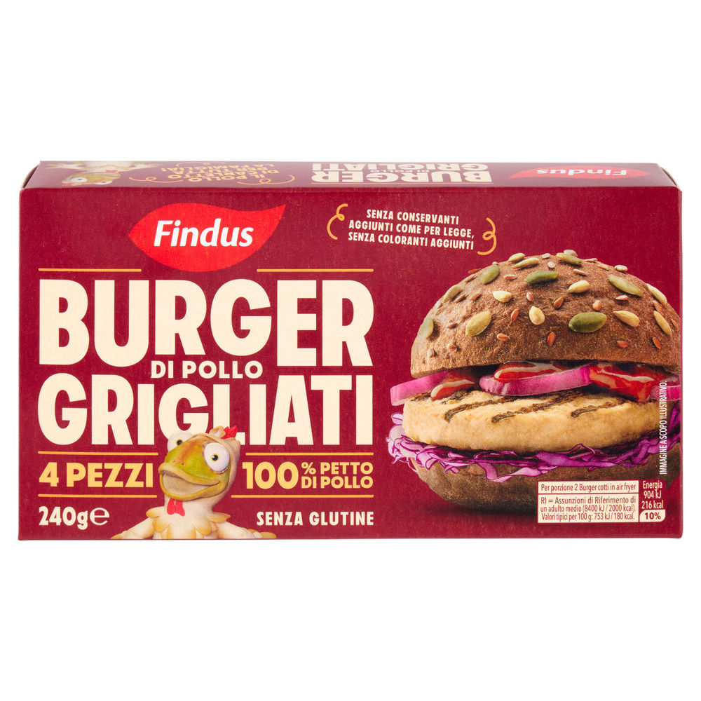 BURGER GRIGLIATI DI POLLO FINDUS 4 PZ G 240 - 2