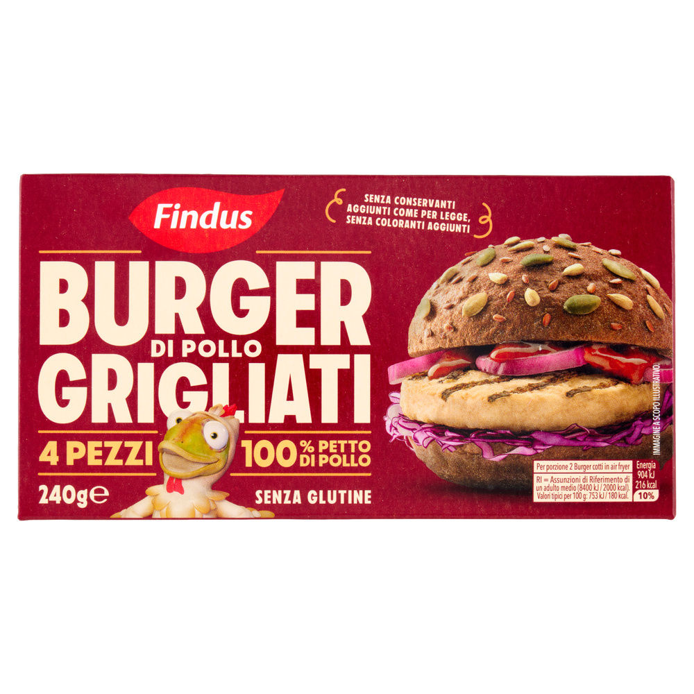 BURGER GRIGLIATI DI POLLO FINDUS 4 PZ G 240 - 7