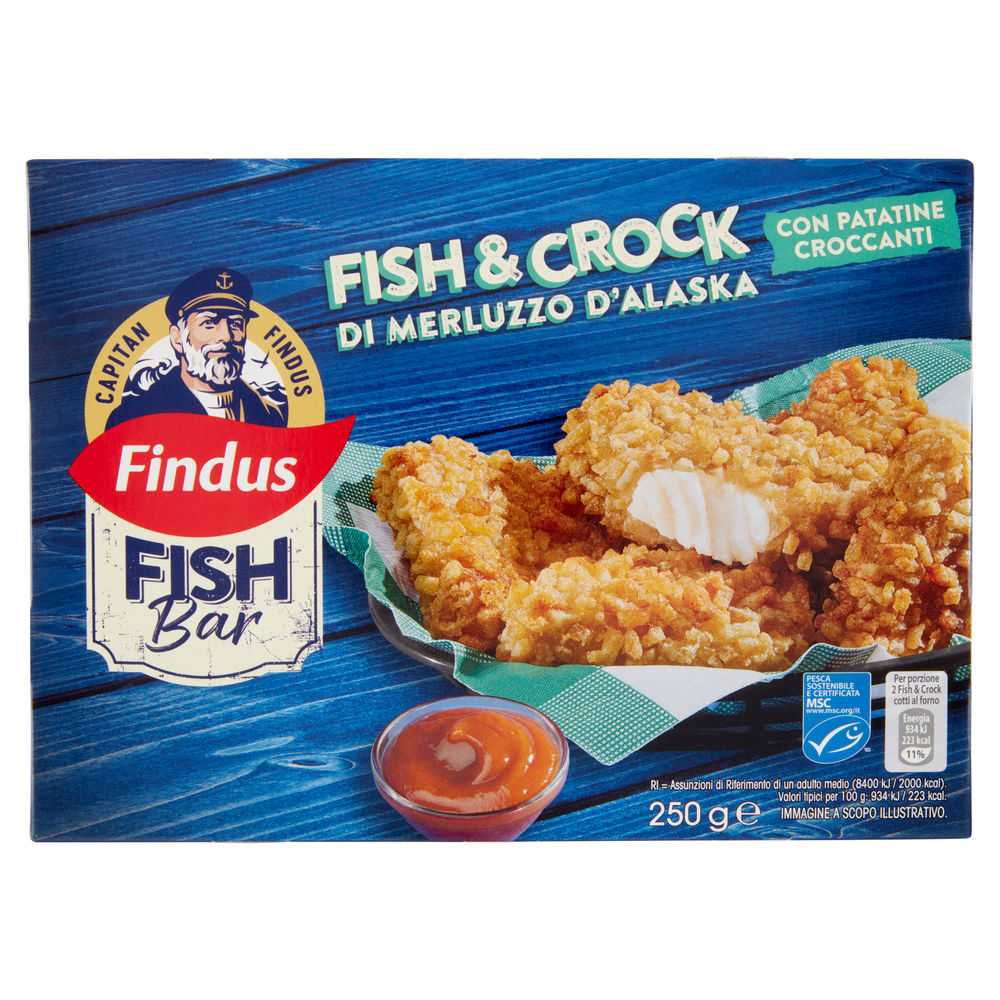 Fish&crock di merluzzo d'alaska findus g 250