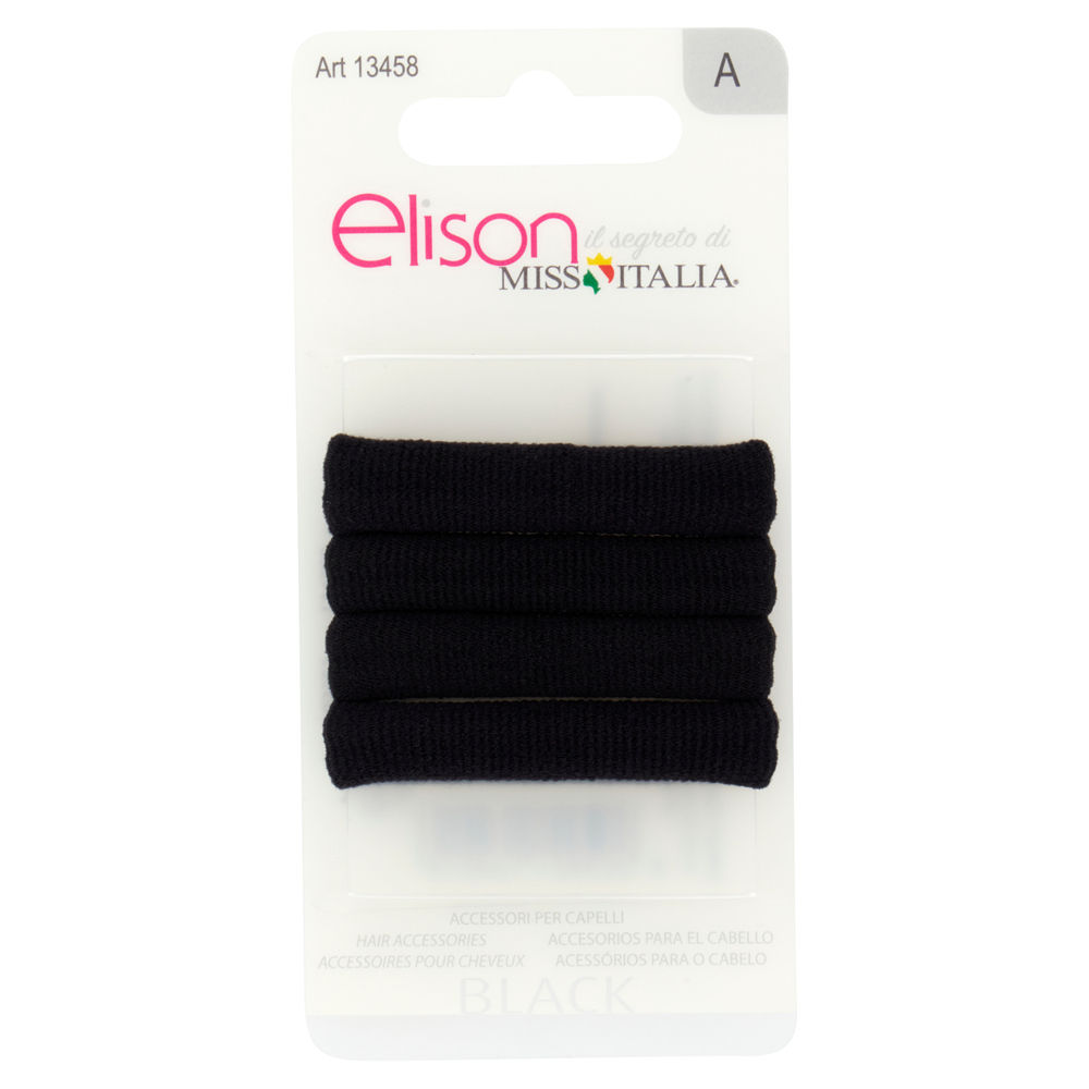 ELASTICI PER CAPELLI ELISONO LARGE BLACK PZ.4 - 0