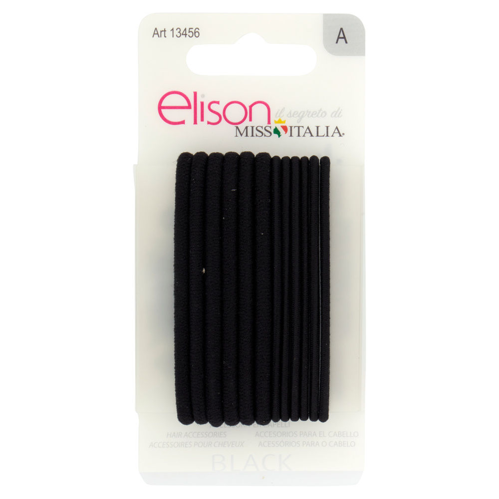 ELASTICI PER CAPELLI ELISON SMALL BLACK PZ.12 - 2