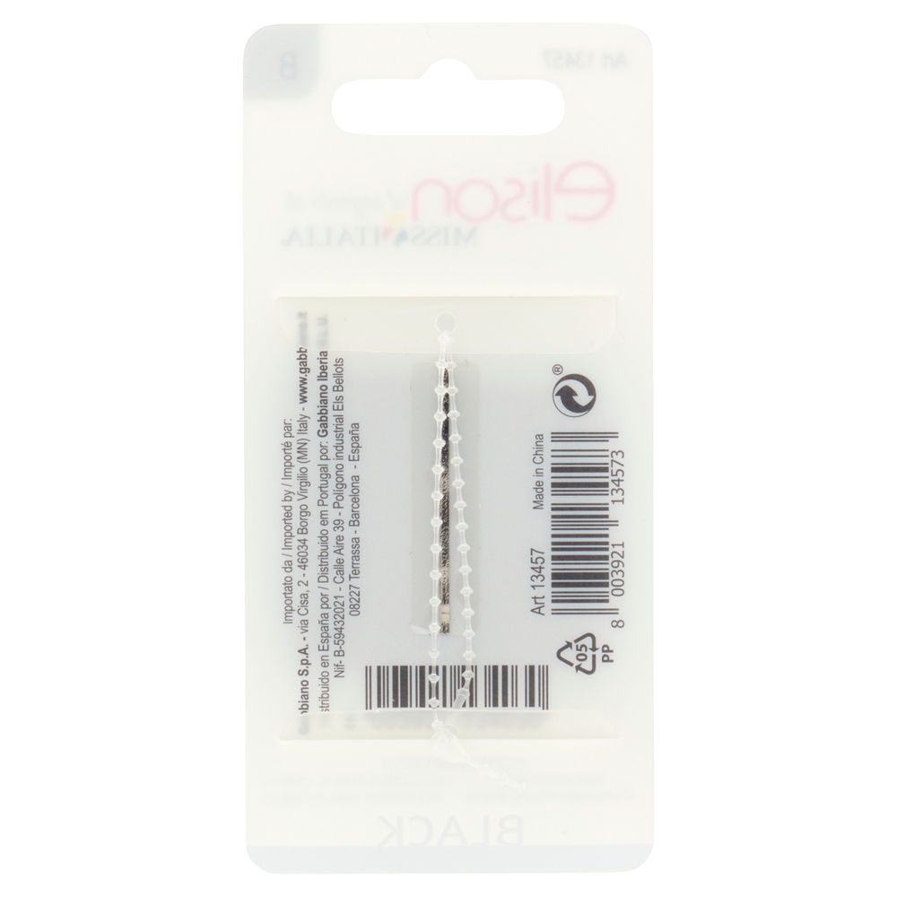 ELASTICI PER CAPELLI ELISON MEDIUM BLACK PZ.6 - 1