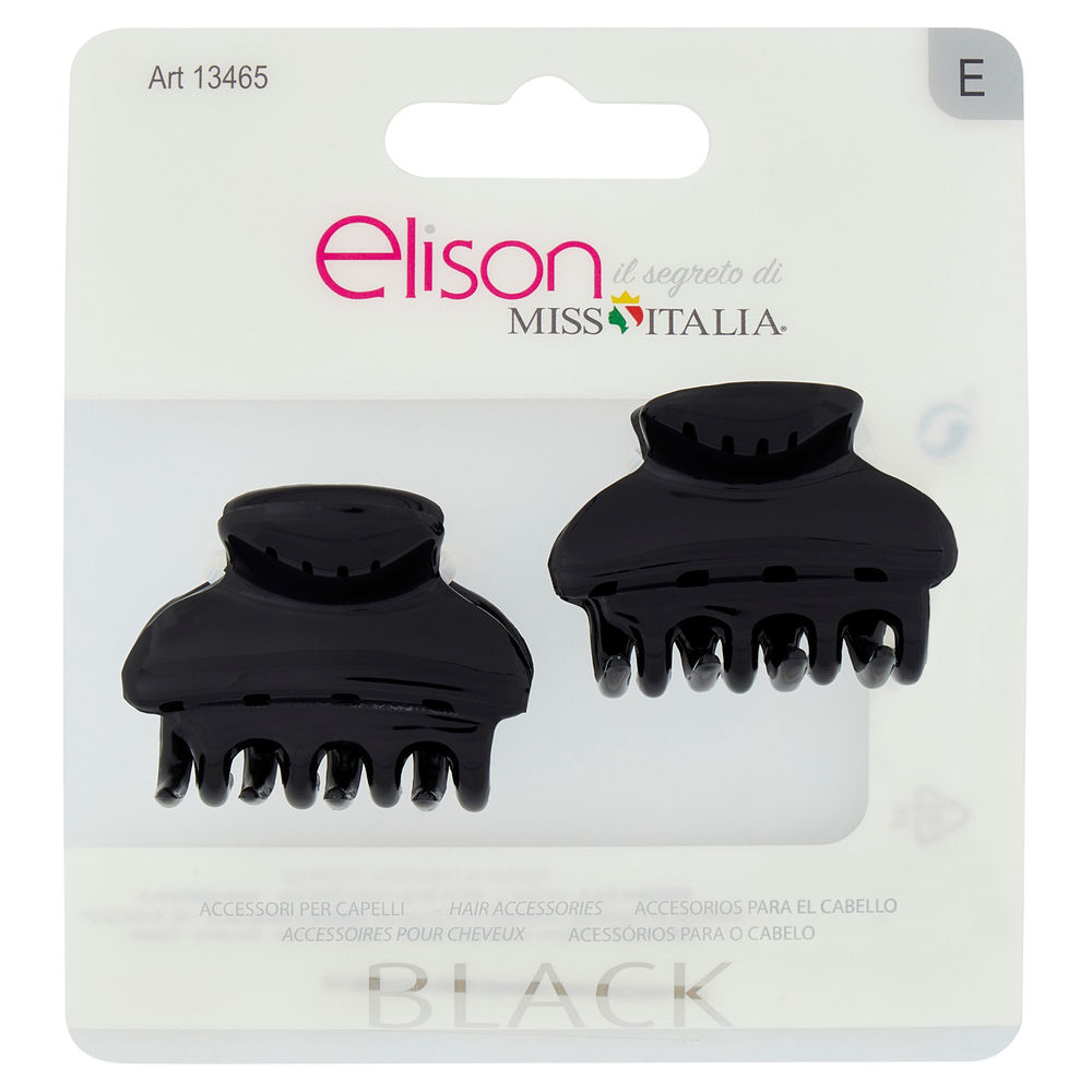 PINZA PER CAPELLI ELISON SMALL BLACK PZ.2 - 0