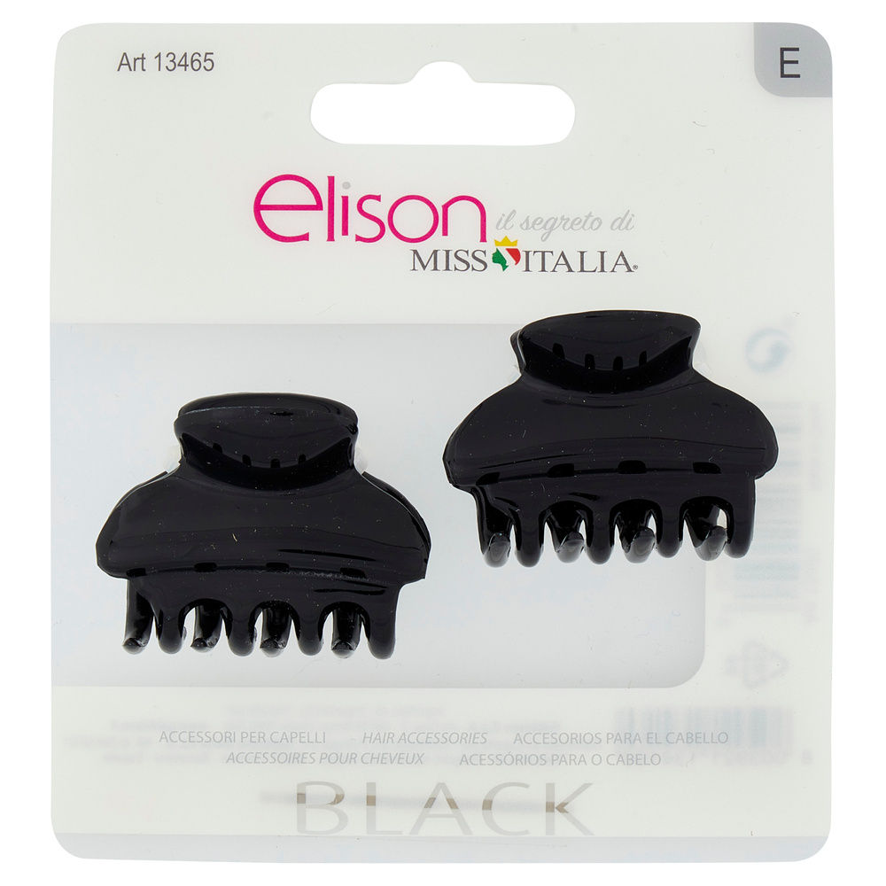 PINZA PER CAPELLI ELISON SMALL BLACK PZ.2 - 2