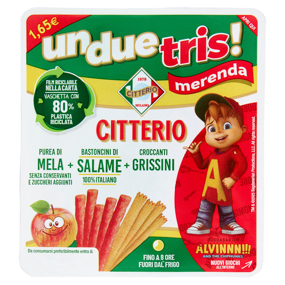 UNDUETRIS MERENDA BASTONCINI DI SALAME/GRISSINI /PUREA CITTERIO G 122 - 0