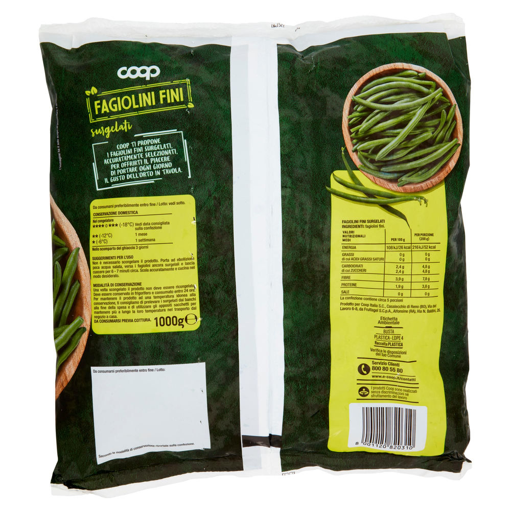 FAGIOLINI FINI SURGELATI COOP BUSTA KG 1 - 1