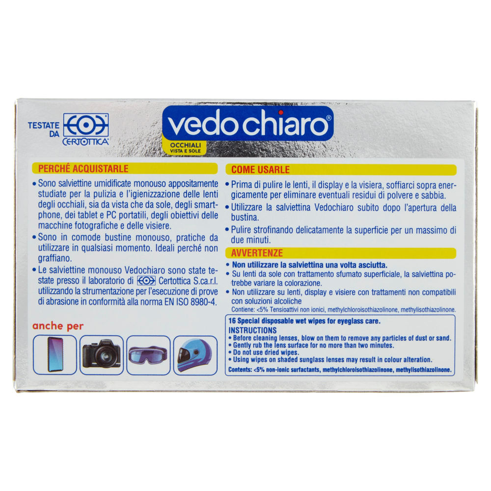 SALVIETTE PULISCI OCCHIALI VEDO CHIARO PZ.16 - 1