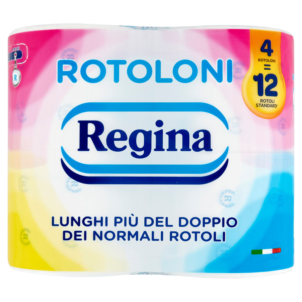 CARTA IGIENICA ROTOLONI REGINA DECORATA 2V STRAPPI 500 PZ.4 - 6