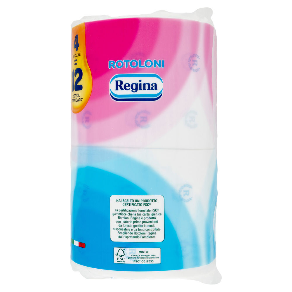 CARTA IGIENICA ROTOLONI REGINA DECORATA 2V STRAPPI 500 PZ.4 - 5