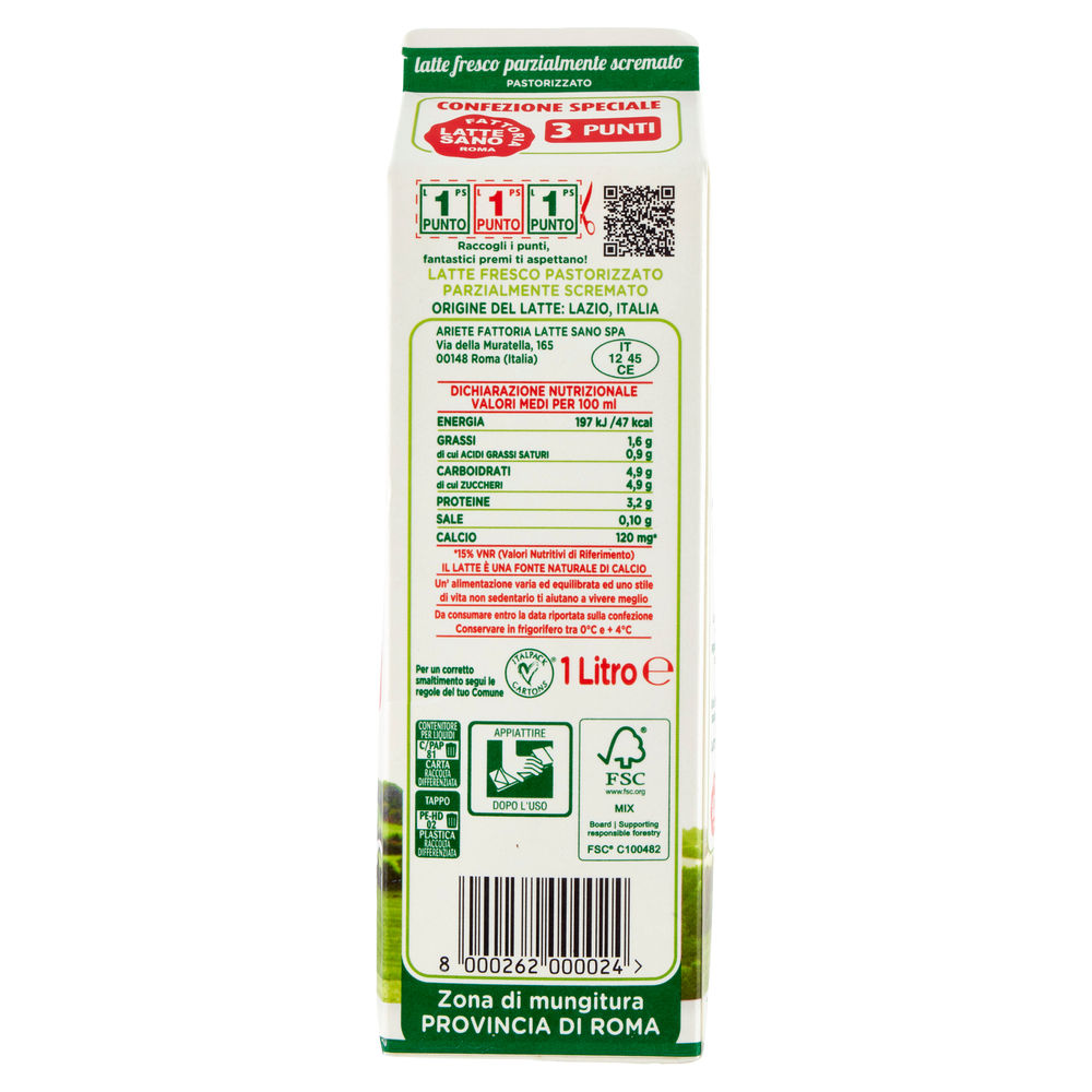 LATTE FRESCO PARZIALMENTE SCREMATO SANO 1L - 1