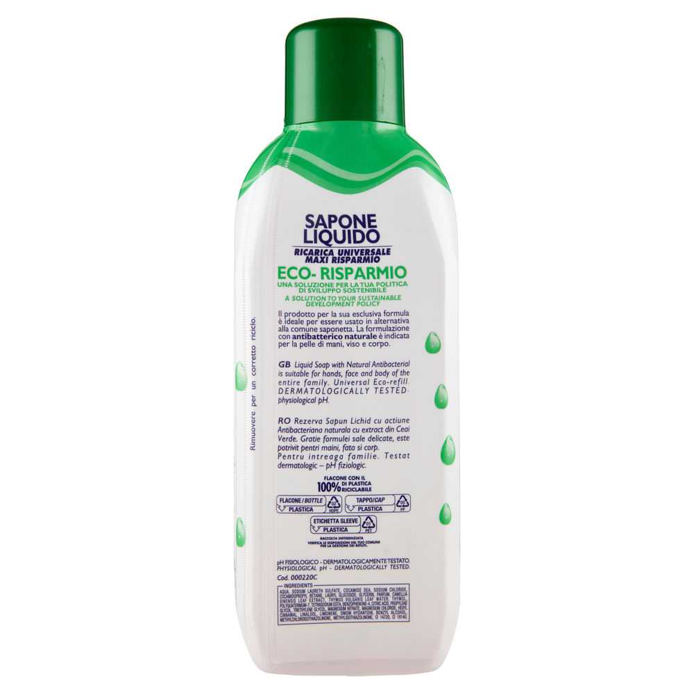SAPONE LIQUIDO MIL MIL FRESCA VITALITA' ANTIBATTERICO RICARICA L 1 - 1