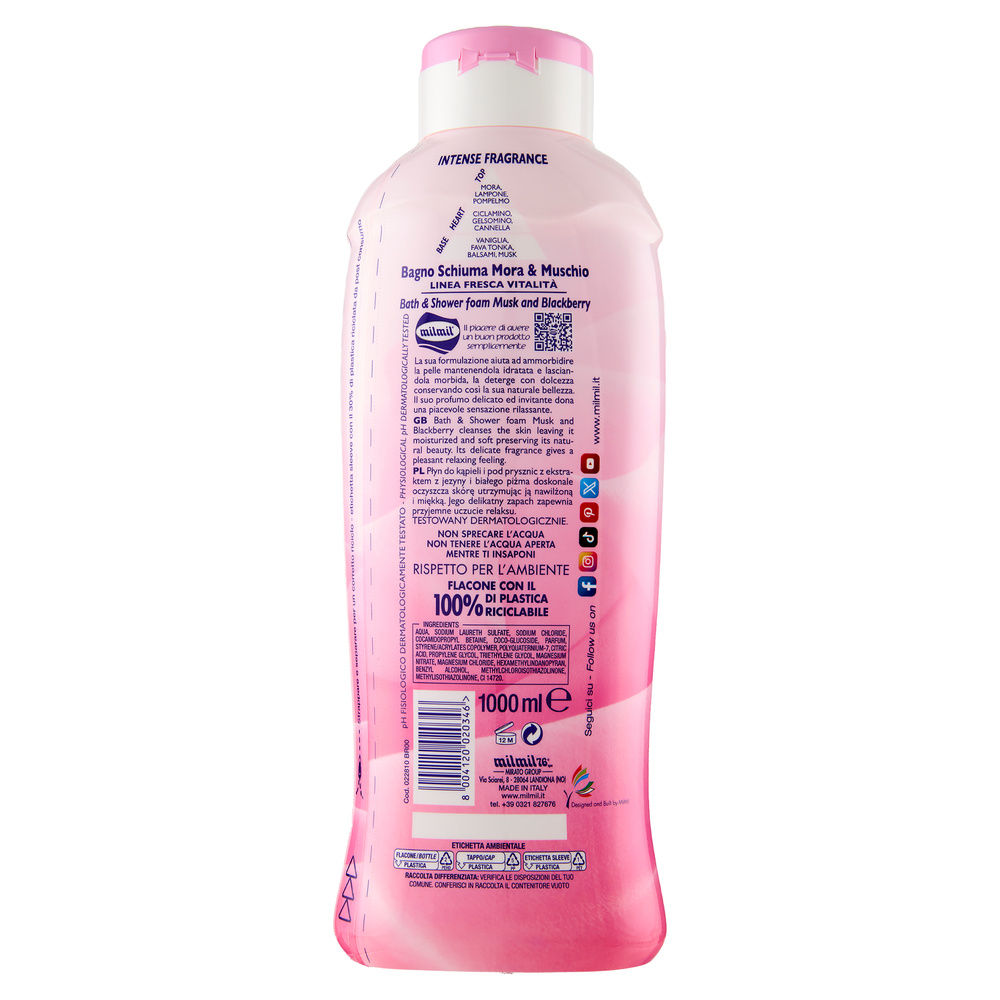 BAGNOSCHIUMA MORA E MUSCHIO FRESCA VITALITA'ML 1000 - 1