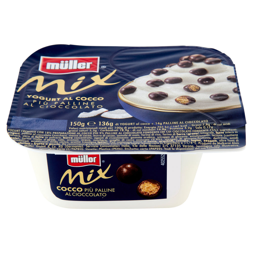 CREMA DI YOGURT MIX MULLER COCCO+CEREALI CIOCCOLATO 150 G - 4