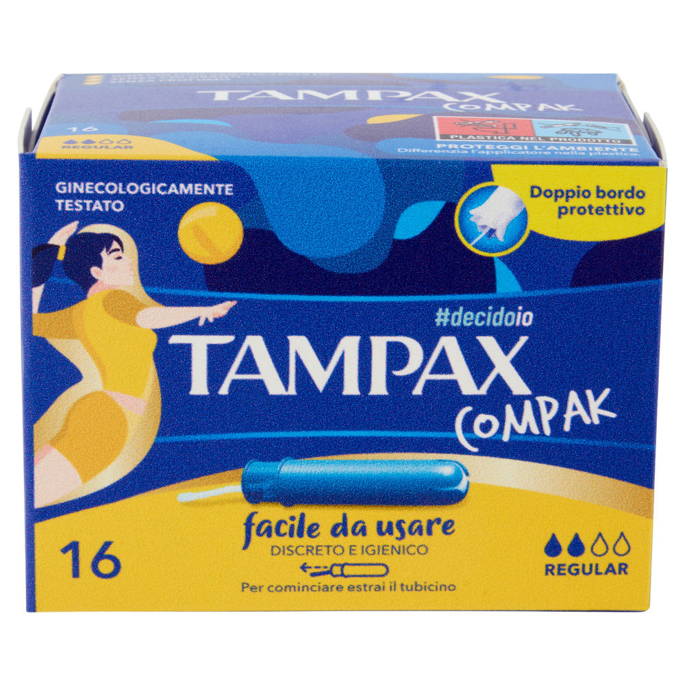 ASSORBENTI INTERNI TAMPAX COMPAK REGULAR SATIN X16 SCATOLA PZ.1 - 6