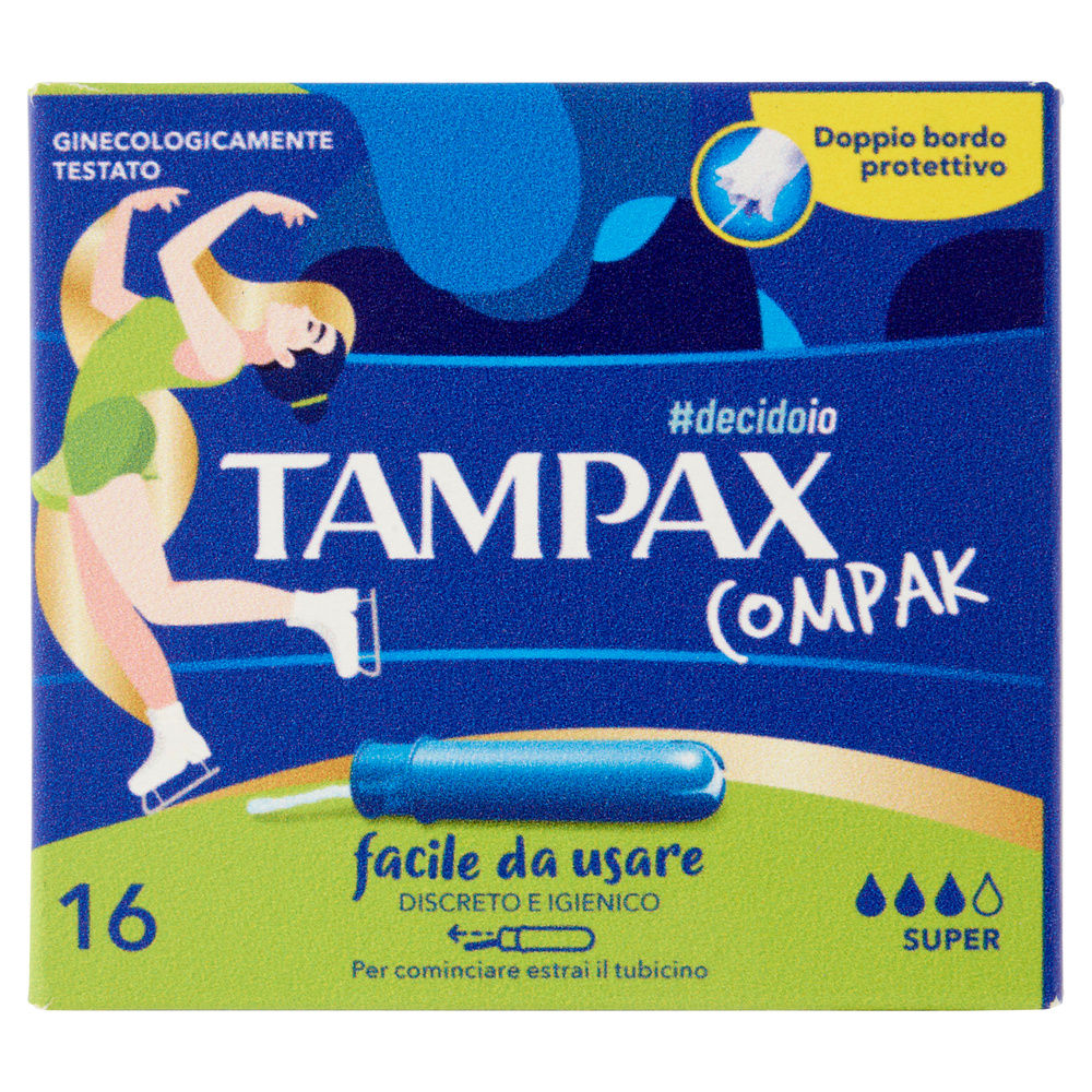 ASSORBENTI INTERNI TAMPAX COMPAK SUPER SATIN X16 SCATOLA PZ.1 - 2