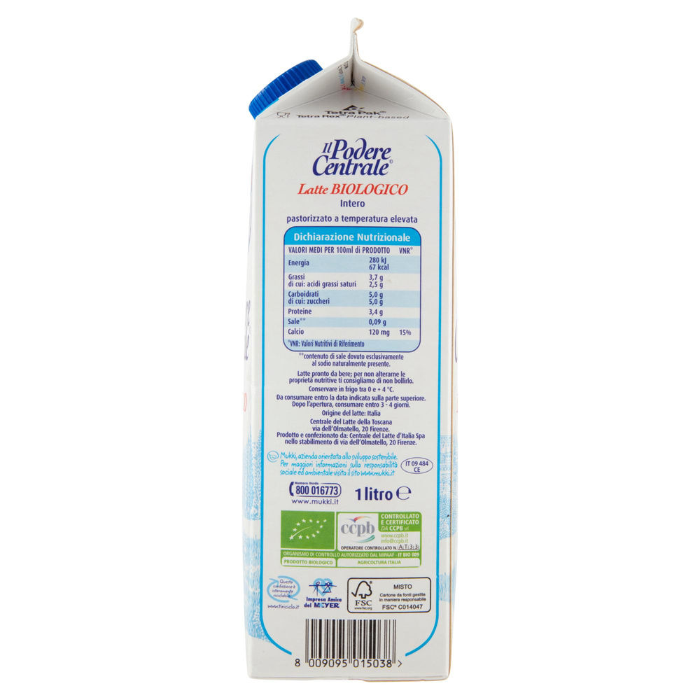LATTE BIO FRESCO INTERO PODERE CENTRALE MUKKI L1 - 2
