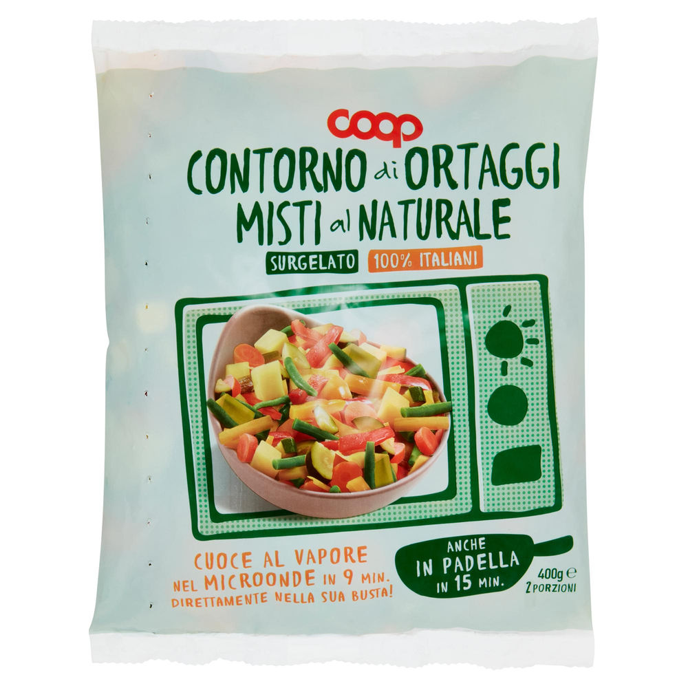 CONTORNO DI ORTAGGI SURGELATI MISTI AL NATURALE X MICROONDE COOP BUSTA GR 400 - 0