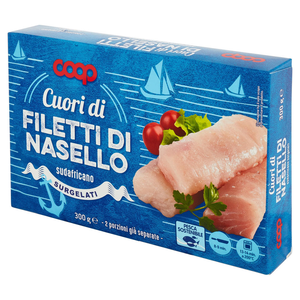 CUORI DI FILETTI DI NASELLO SURGELATI COOP SCATOLA G 300 - 8