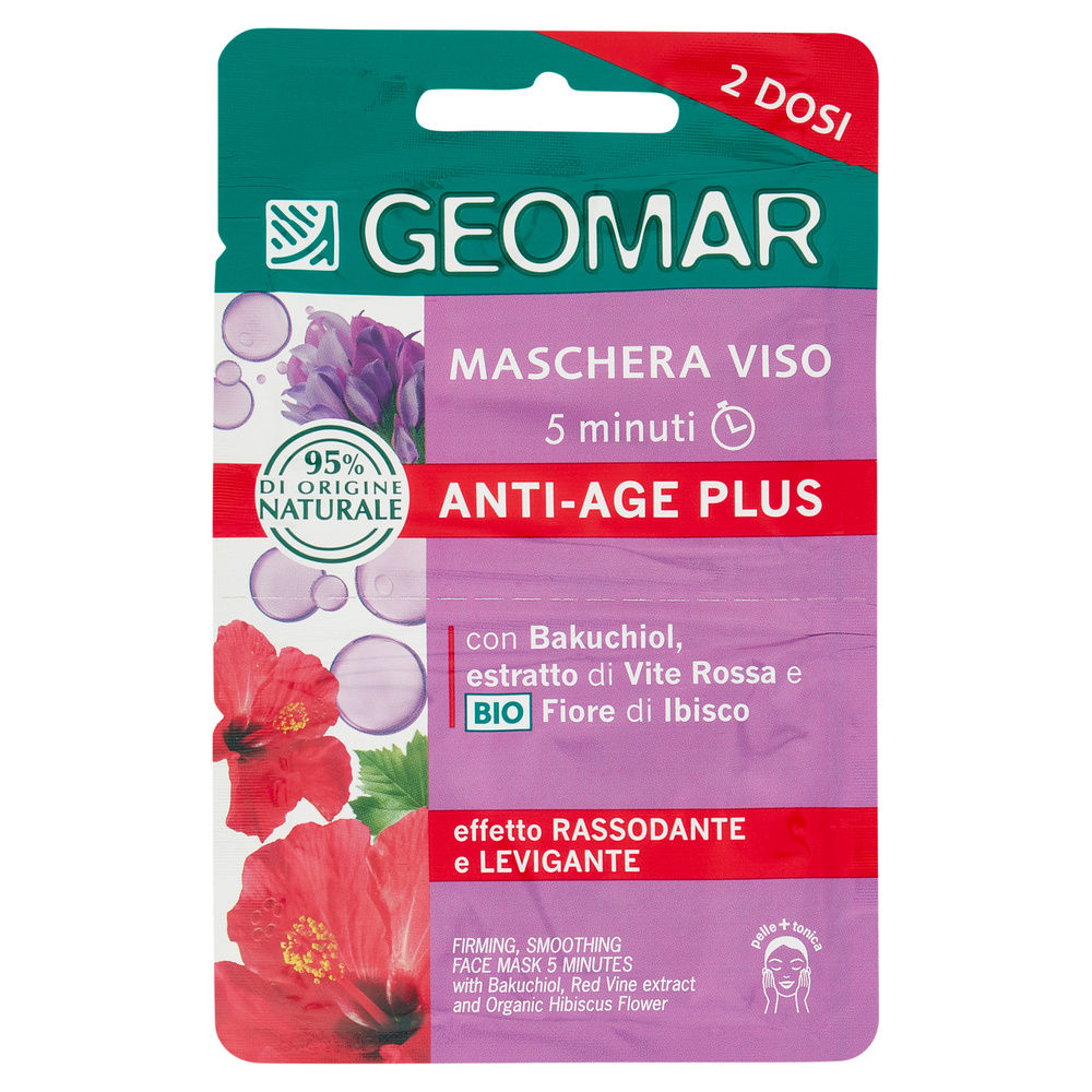 MASCHERA VISO ANTIAGE RASSODANTE GEOMAR 2 X ML 7,5 - 0