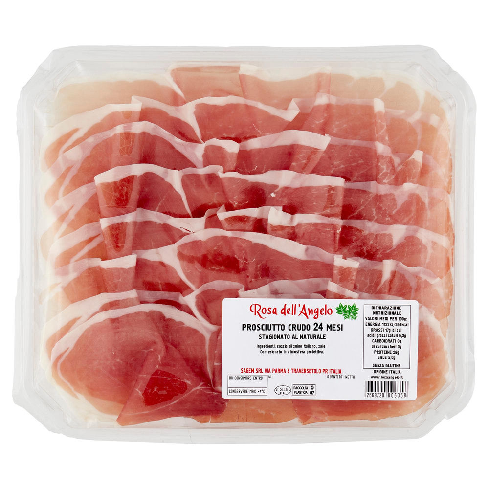 PROSCIUTTO CRUDO A FETTE 24 MESI "ROSA DELL'ANGELO" VASCHETTA G 140 CA - 5