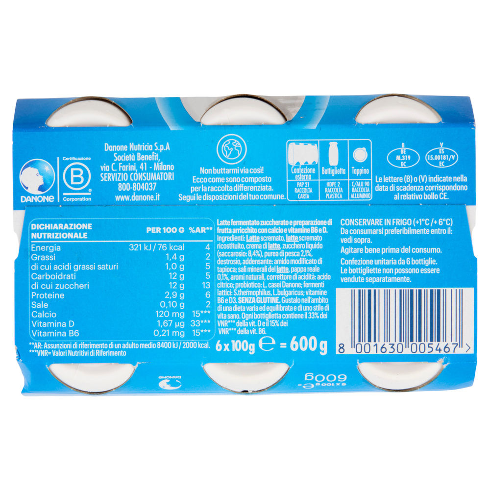 ACTIMEL DANONE PESCA PAPPA REALE 6X100 G - 7