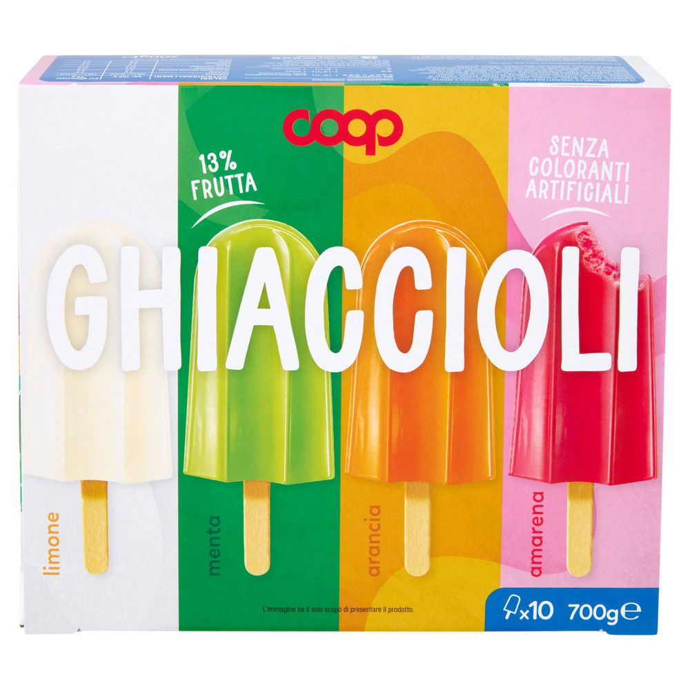 GHIACCIOLI  ARANCIA-LIMONE-AMARENA-MENTA COOP SCATOLA 10PZ G 700 - 4