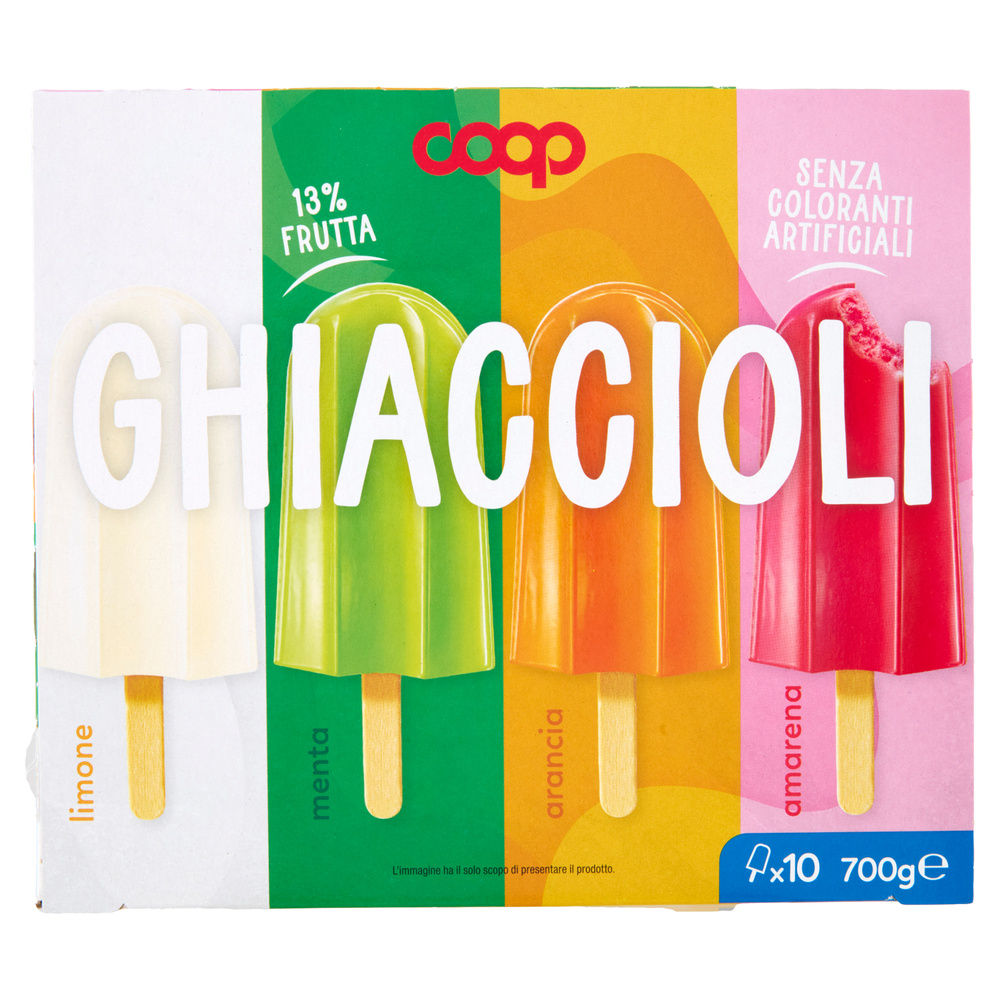GHIACCIOLI  ARANCIA-LIMONE-AMARENA-MENTA COOP SCATOLA 10PZ G 700 - 5