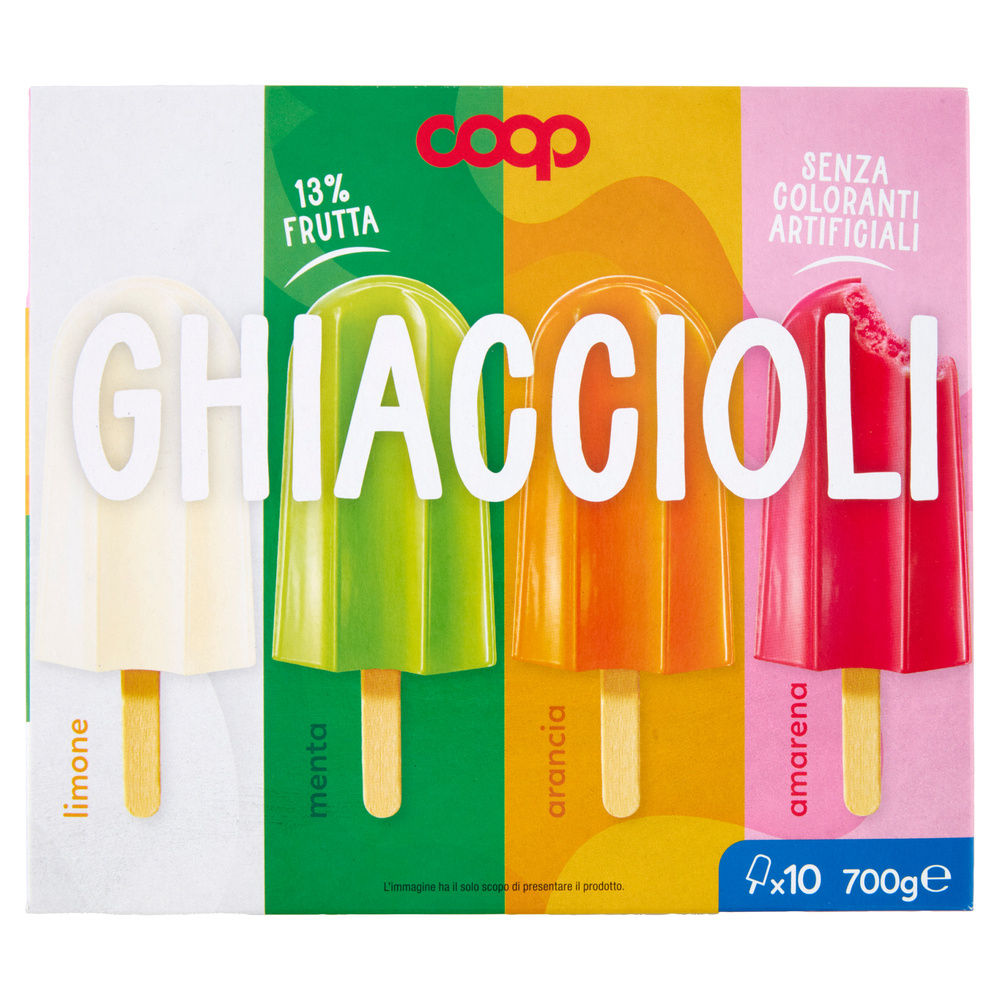 GHIACCIOLI  ARANCIA-LIMONE-AMARENA-MENTA COOP SCATOLA 10PZ G 700 - 2