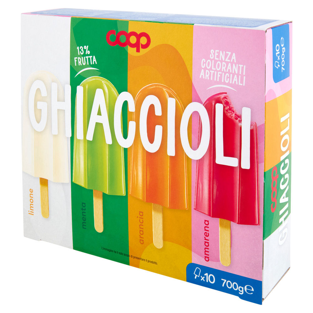 GHIACCIOLI  ARANCIA-LIMONE-AMARENA-MENTA COOP SCATOLA 10PZ G 700 - 15