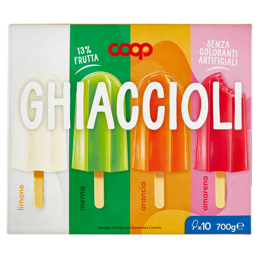 GHIACCIOLI  ARANCIA-LIMONE-AMARENA-MENTA COOP SCATOLA 10PZ G 700 - 0