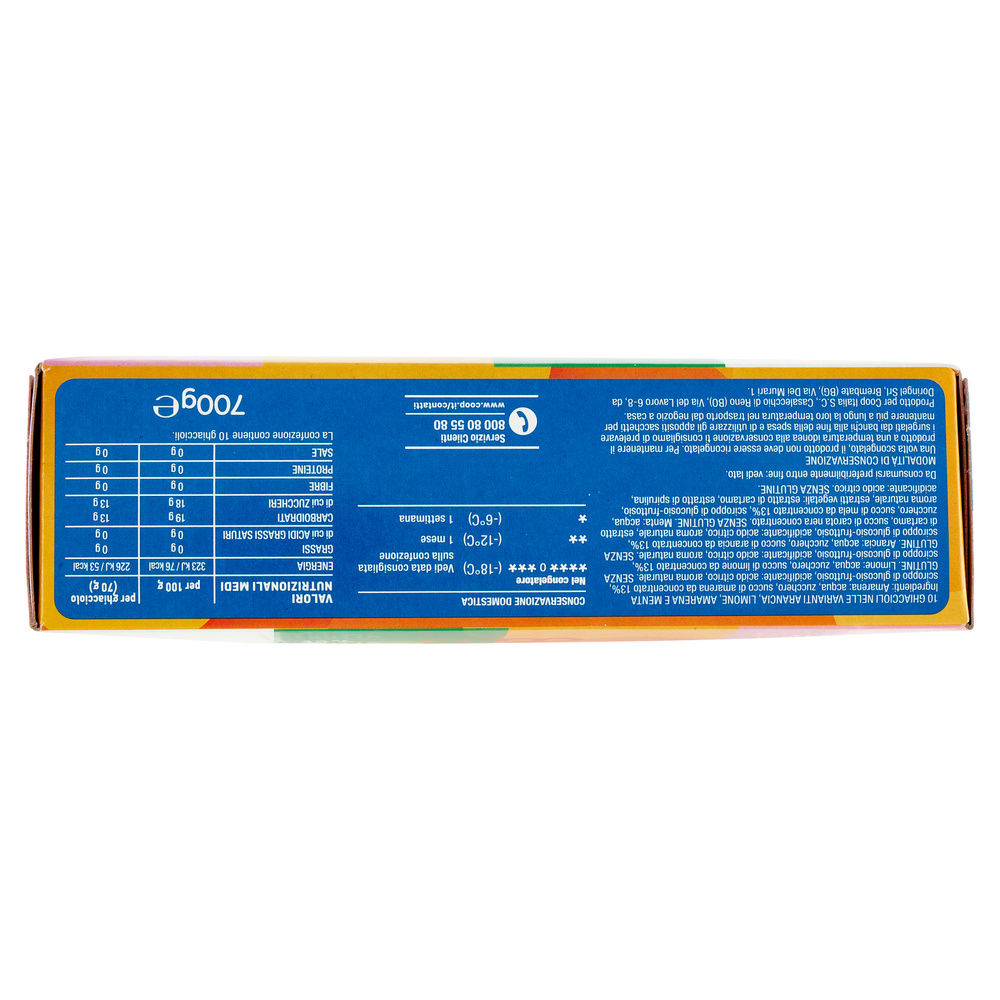 GHIACCIOLI  ARANCIA-LIMONE-AMARENA-MENTA COOP SCATOLA 10PZ G 700 - 10