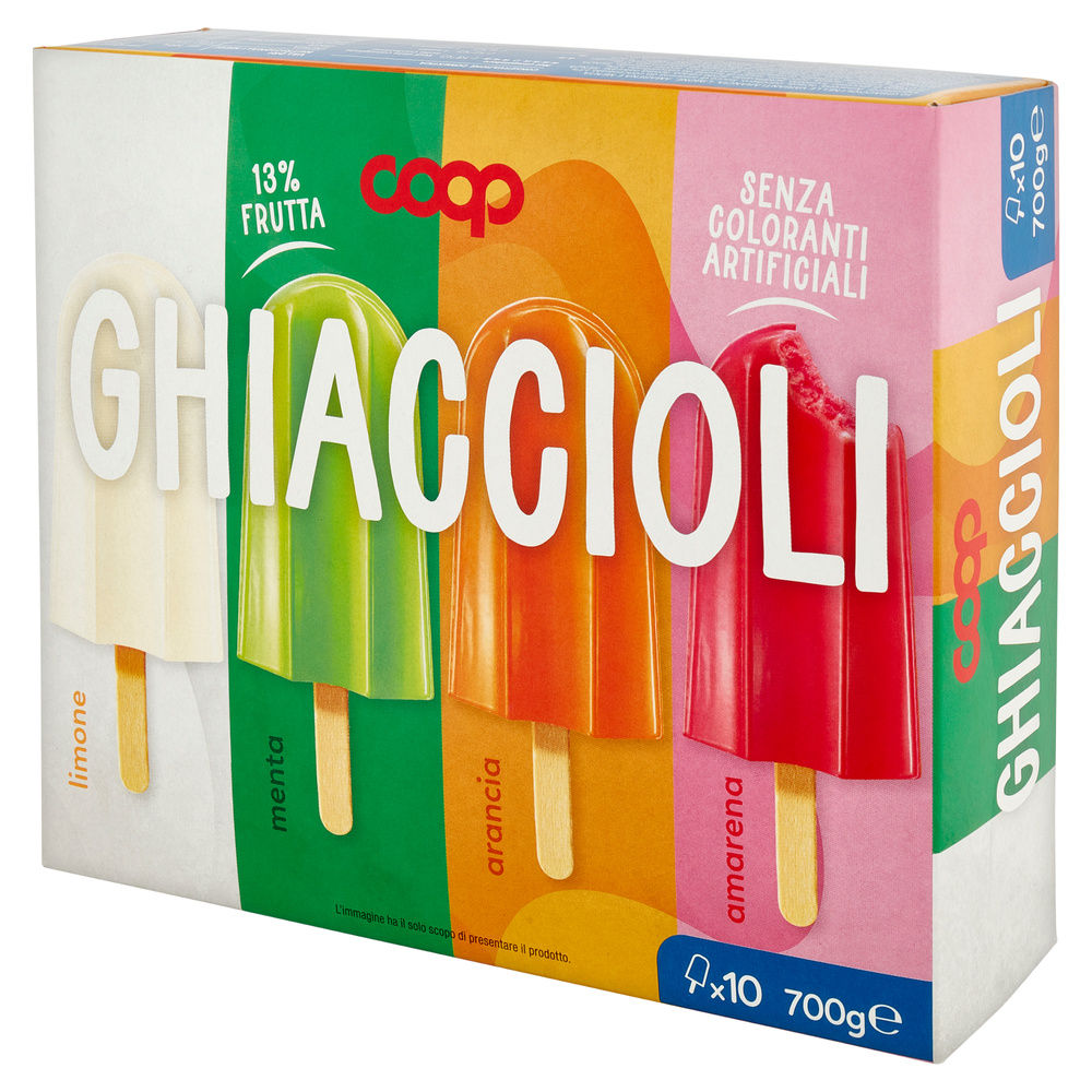 GHIACCIOLI  ARANCIA-LIMONE-AMARENA-MENTA COOP SCATOLA 10PZ G 700 - 13