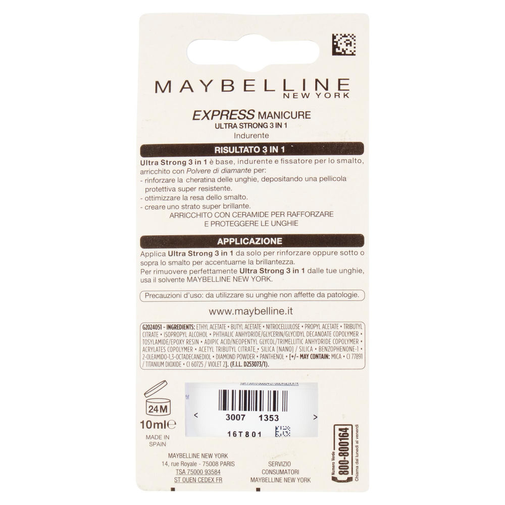 SMALTO CURATIVO ULTRASTRONG 3IN1 MAYBELLINE BL. PZ. 1 - 1