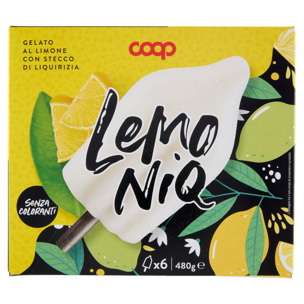 GELATO LEMONIQ AL LIMONE CON STECCO ALLA LIQUIRIZIA COOP 6PZ ASTUCCIO G 480 - 3
