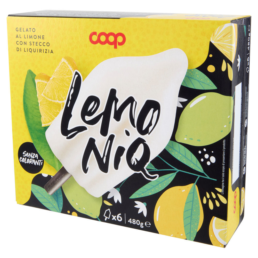 GELATO LEMONIQ AL LIMONE CON STECCO ALLA LIQUIRIZIA COOP 6PZ ASTUCCIO G 480 - 8