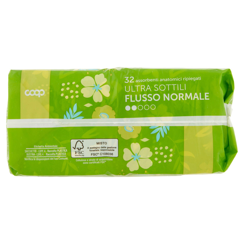 ASSORBENTI ULTRA SOTTILI FLUSSO NORMALE ANATOMICI RIPIEGATI COOP 2X PZ.16 - 4