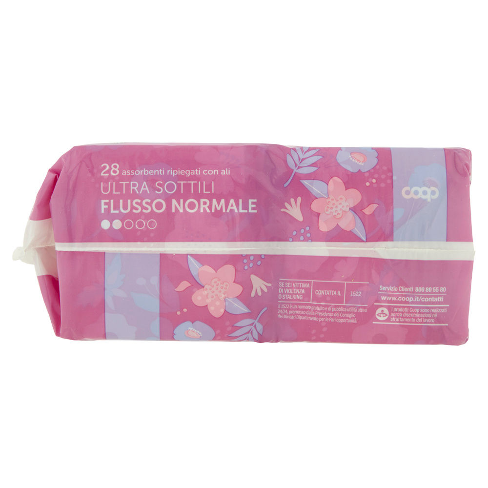 ASSORBENTI ULTRA SOTTILI FLUSSO NORMALE RIPIEGATI C/ALI COOP 2X PZ.14 - 7