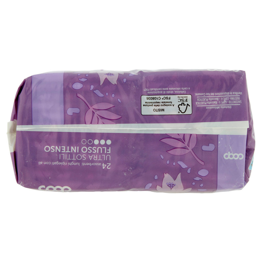 ASSORBENTI ULTRA SOTTILI FLUSSO INTENSO LUNGHI RIPIEGATI C/ALI COOP 2X PZ.12 - 6