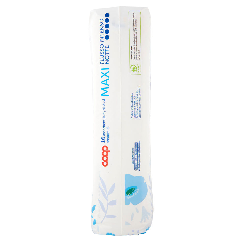 ASSORBENTI MAXI FLUSSO INTENSO NOTTE LUNGHI STESI ANATOMICI COOP PZ.16 - 4
