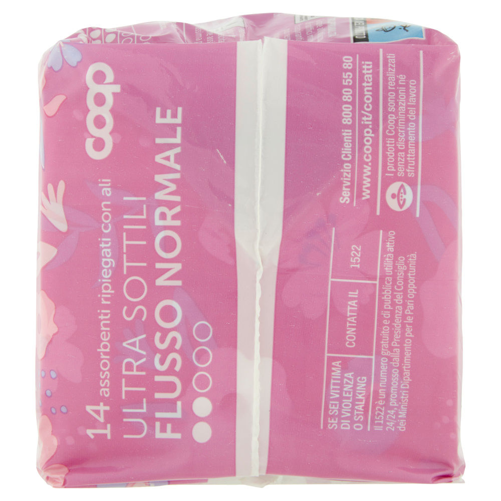 ASSORBENTI ULTRA SOTTILI FLUSSO NORMALE RIPIEGATI C/ALI COOP PZ.14 - 3