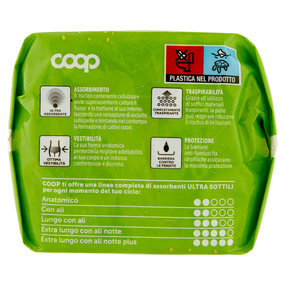 ASSORBENTI ULTRA SOTTILI FLUSSO NORMALE ANATOMICI RIPIEGATI COOP PZ.16 - 6