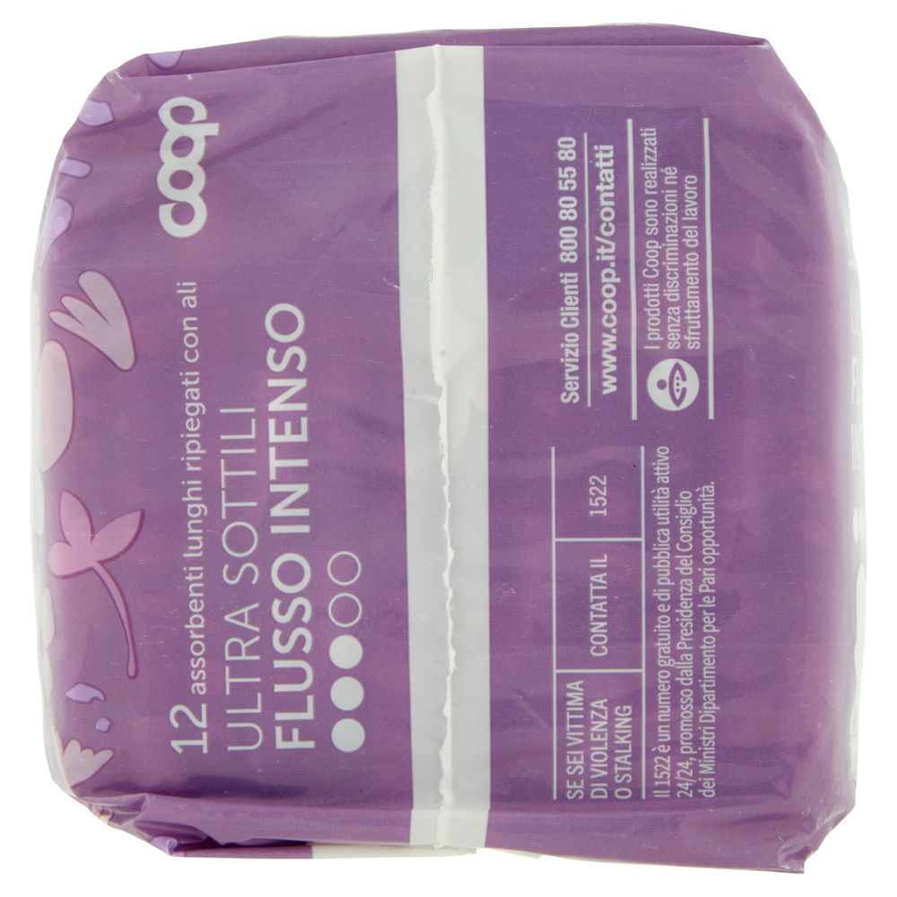 ASSORBENTI ULTRA SOTTILI FLUSSO INTENSO LUNGHI RIPIEGATI C/ALI COOP PZ.12 - 4