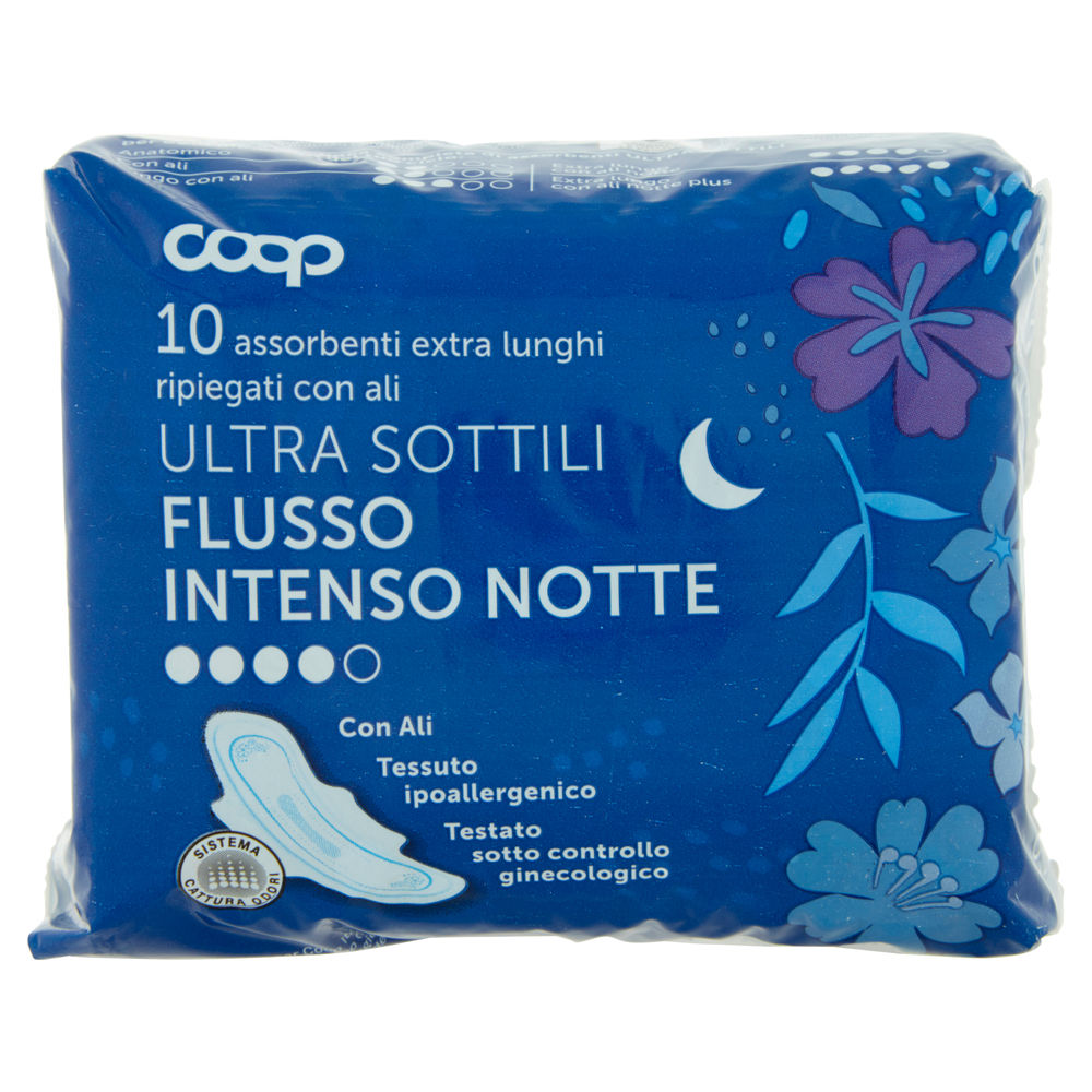 ASSORBENTI ULTRA SOTTILI FLUS.INTENSO NOTTE EXTRA LUNGHI RIPIEG.C/ALI COOP PZ.10 - 0