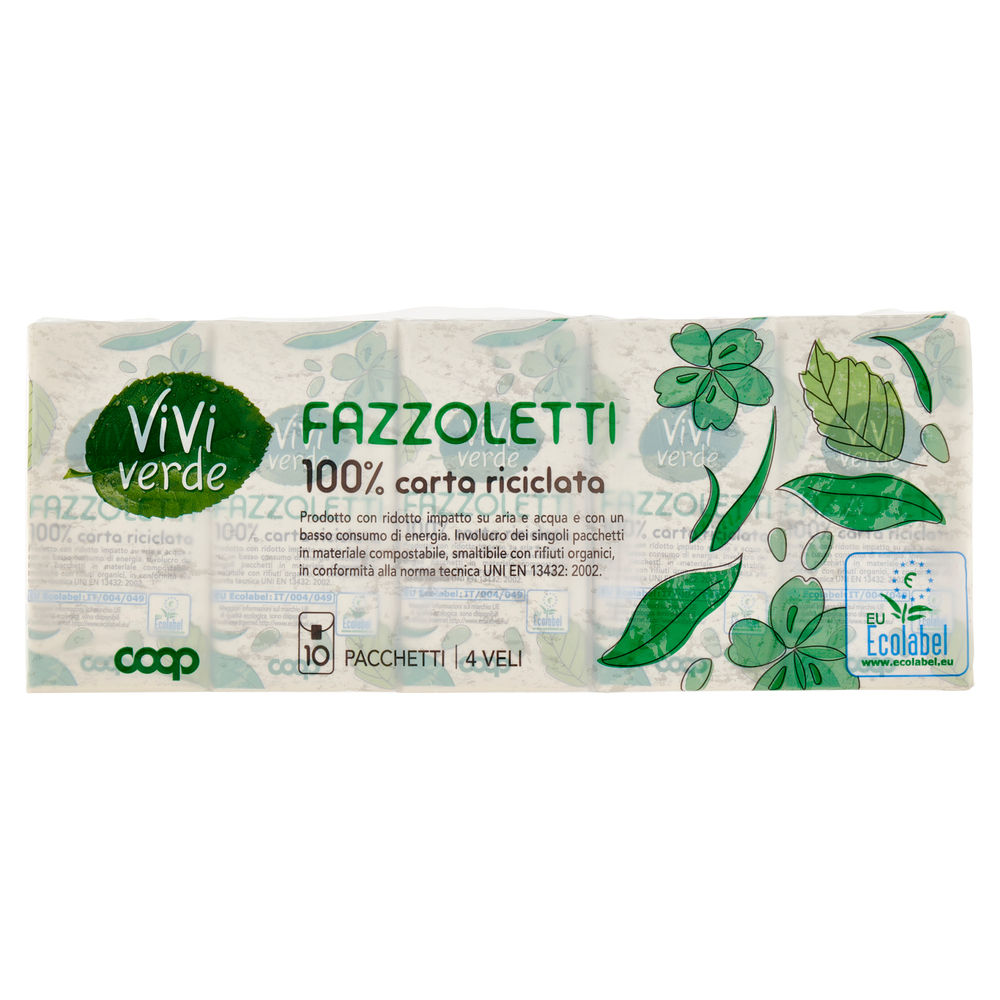 Fazzoletti coop vivi verde 4veli ecolabel 9x pz.10