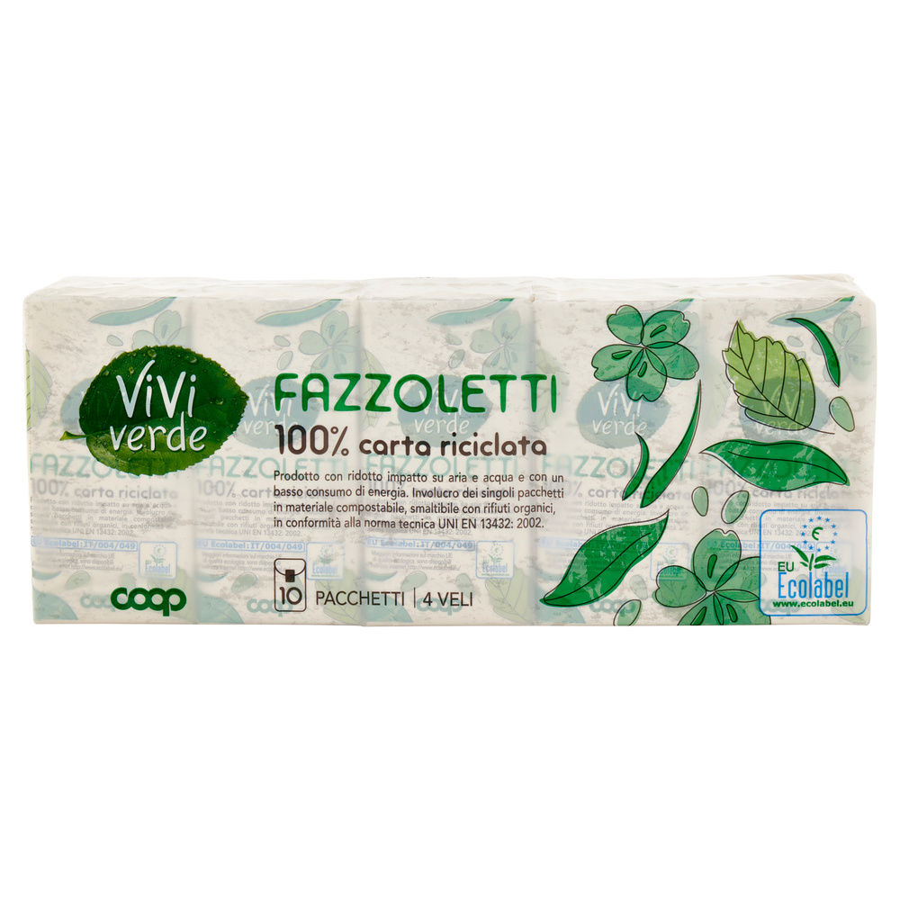 FAZZOLETTI COOP VIVI VERDE 4VELI ECOLABEL 9X PZ.10 - 2
