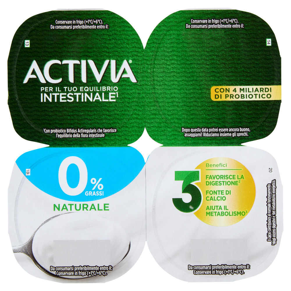 ACTIVIA 0% NATURALE  DANONE BIANCO 4X125G - 0