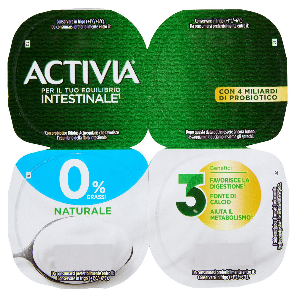 ACTIVIA 0% NATURALE  DANONE BIANCO 4X125G - 3