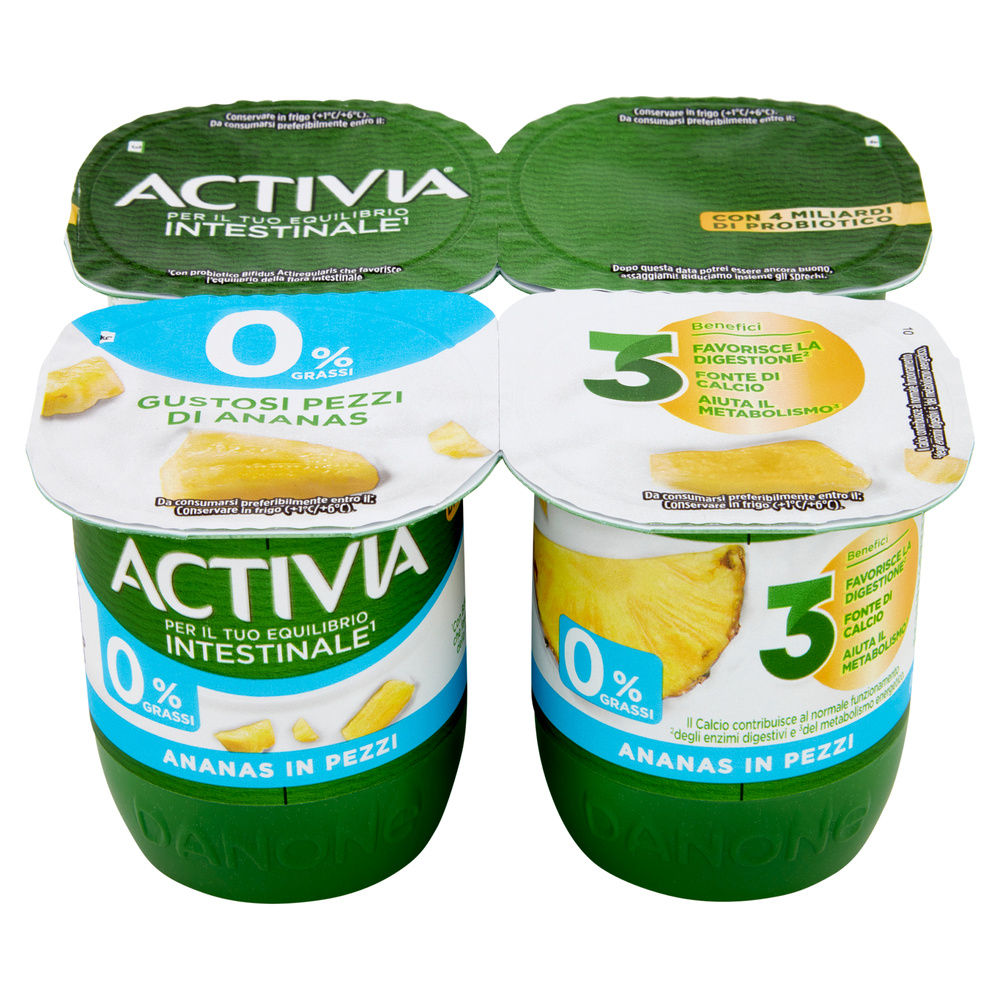 ACTIVIA 0%  DANONE ANANAS IN PEZZI  4X125 G - 2