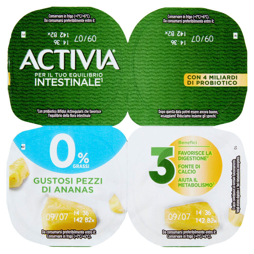 ACTIVIA 0%  DANONE ANANAS IN PEZZI  4X125 G - 3