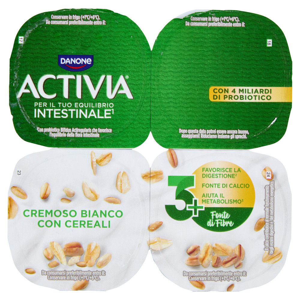 ACTIVIA FIBRE DANONE BIANCO/CEREALI 4X125 G - 6